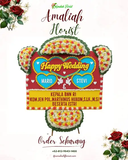 Papan Bunga Pernikahan Tor Atas